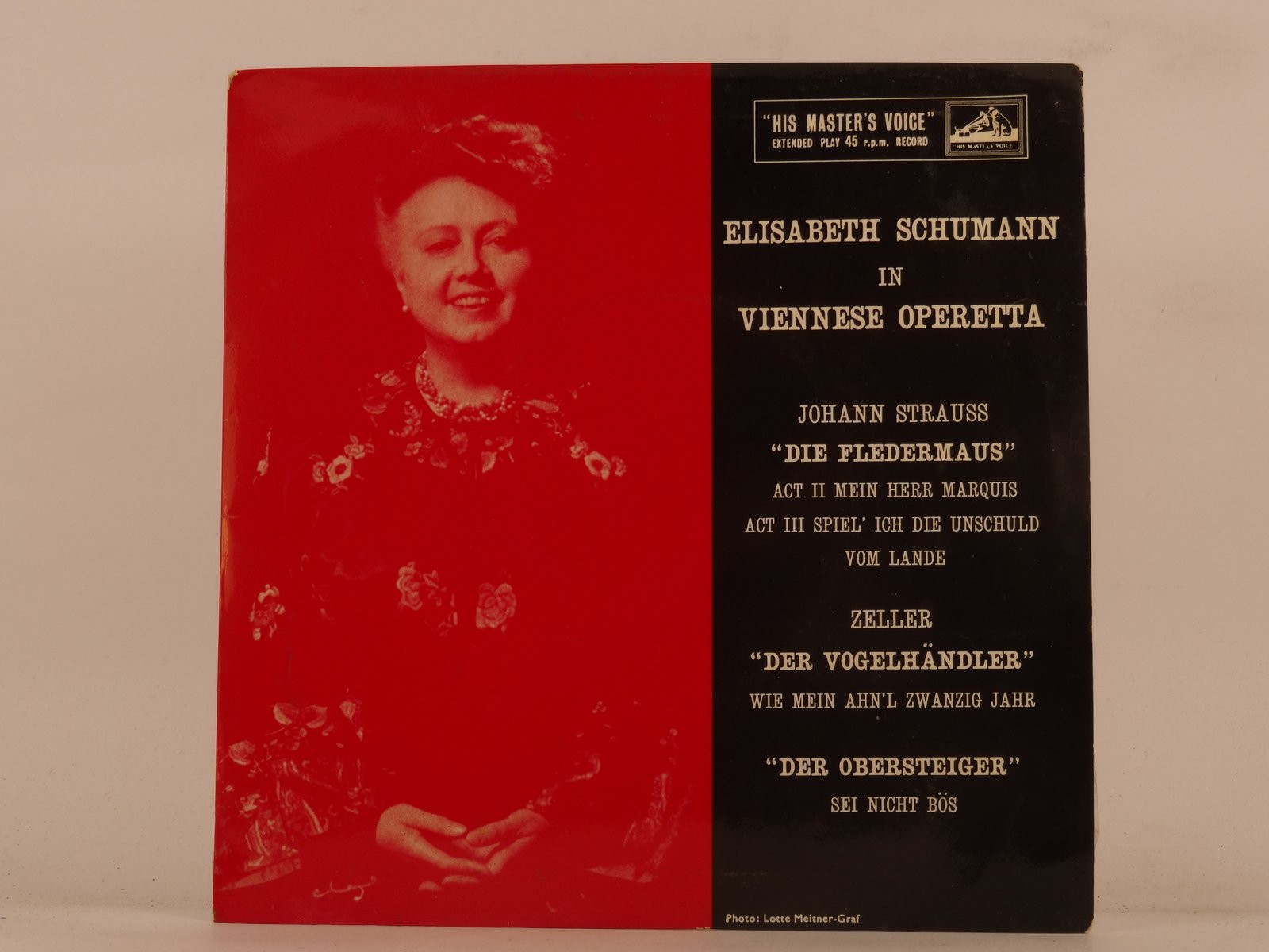 ELISABETH SCHUMANN VIENNESE OPERETTA (132) 4 Track 7" Single including Picture S