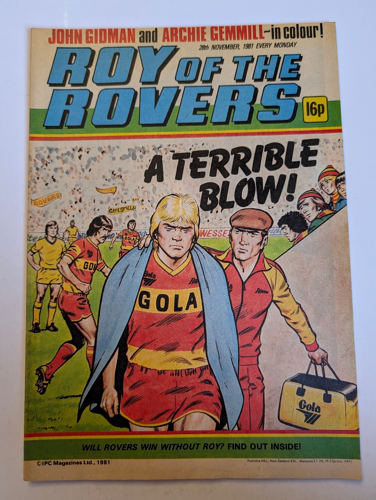 Roy of the Rovers Comic 28th November 1981, IPC Magazines Ltd.