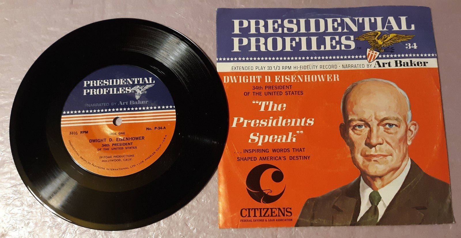 Dwight Eisenhower Presidential Profiles 34 by Citizen Records 7" Vinyl 33rpm