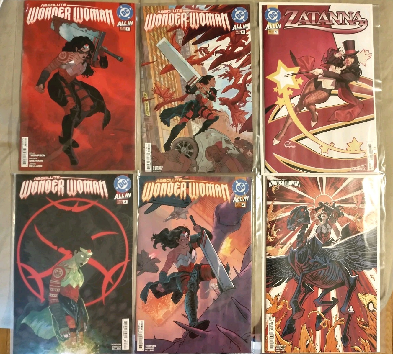 Lot; Absolute Wonder Woman 1-4 1st Print + Zatana 1 1st Tetracide,Hayden Sherman