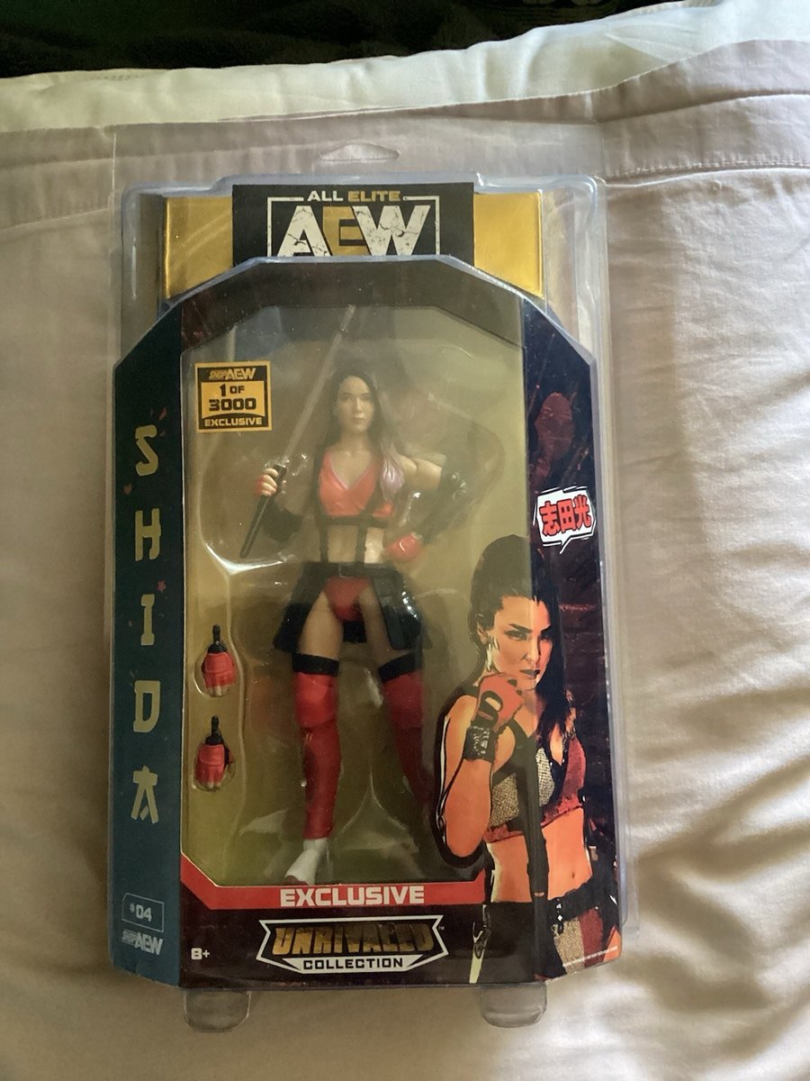 ACTION FIGURE WRESTLING NUOVA CON SCATOLA AEW HIKARU SHIDA UNRIVALED SERIE 1 di 3000