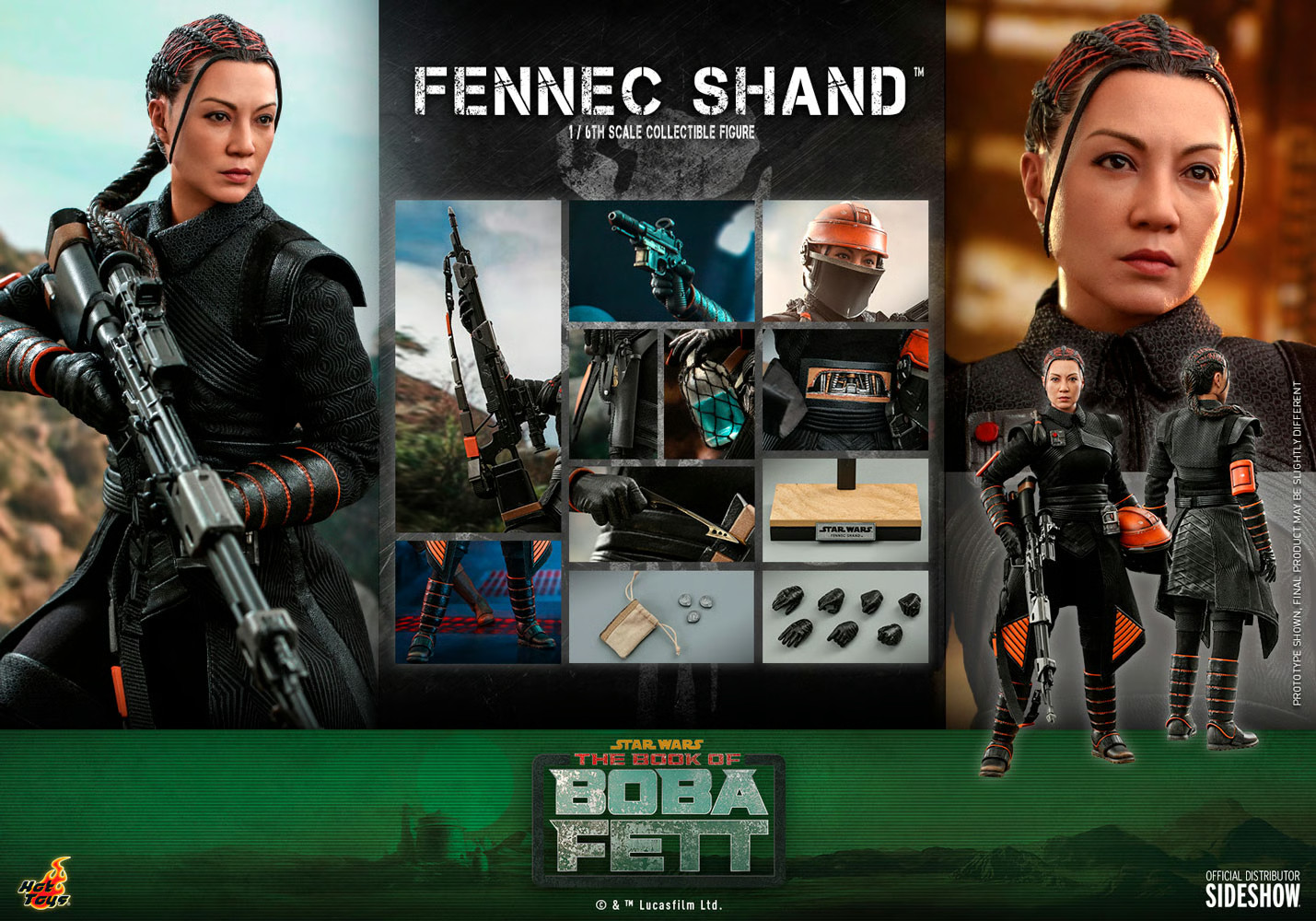 HOT TOYS STAR WARS IL LIBRO DI BOBA FETT FENNEC SHAND TMS068 FIGURA SCALA 1/6