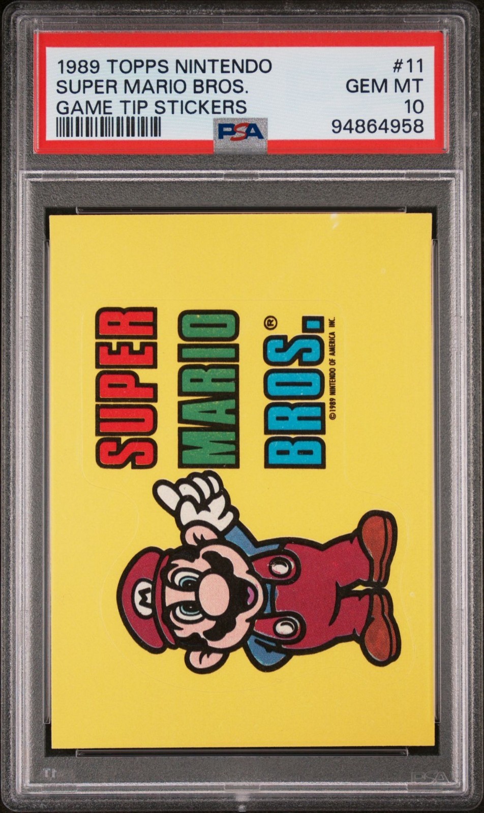 1989 Topps Nintendo Game Tip Stickers #11 Super Mario Bros. PSA 10 Gem Mint