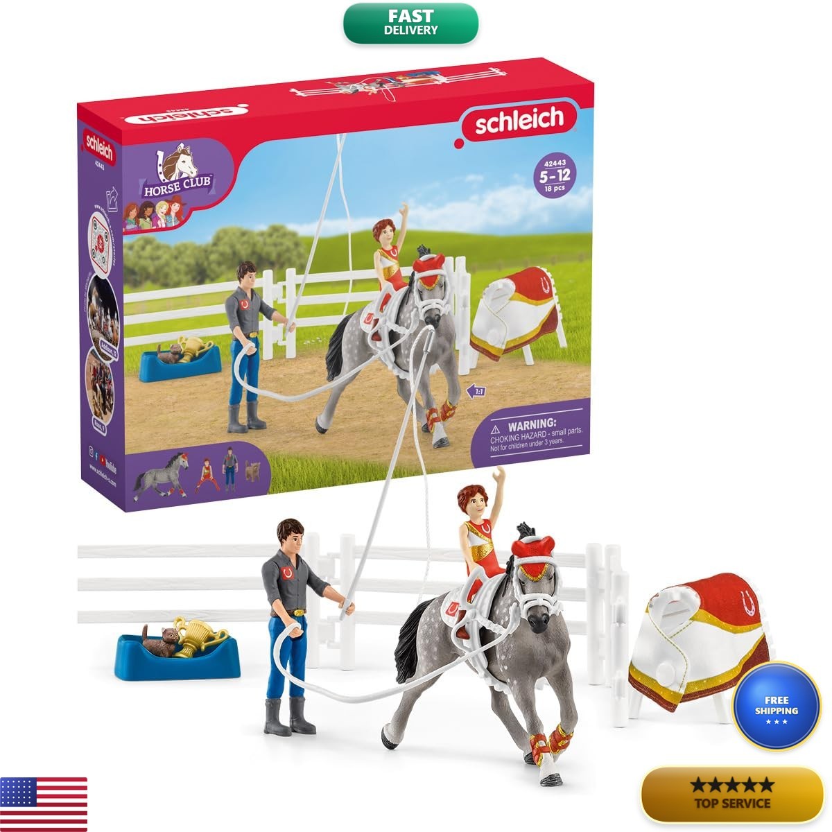 Schleich Horse Club 18Pc Mia's Vaulting Set Kids 5+ 42443