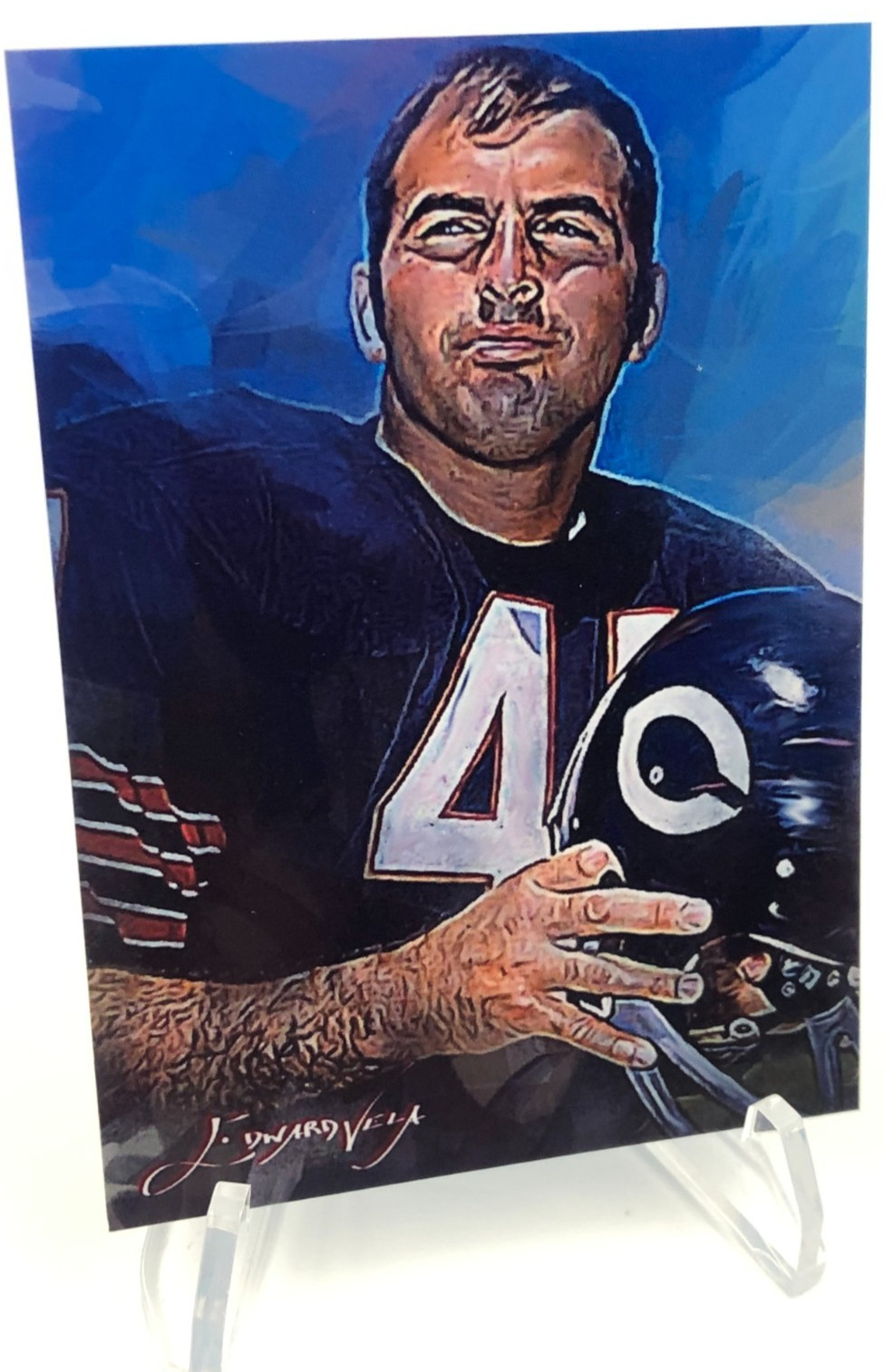 BRIAN PICCOLO #11 Sketch Art Card SP/50 Edward Vela firmata CHICAGO BEARS