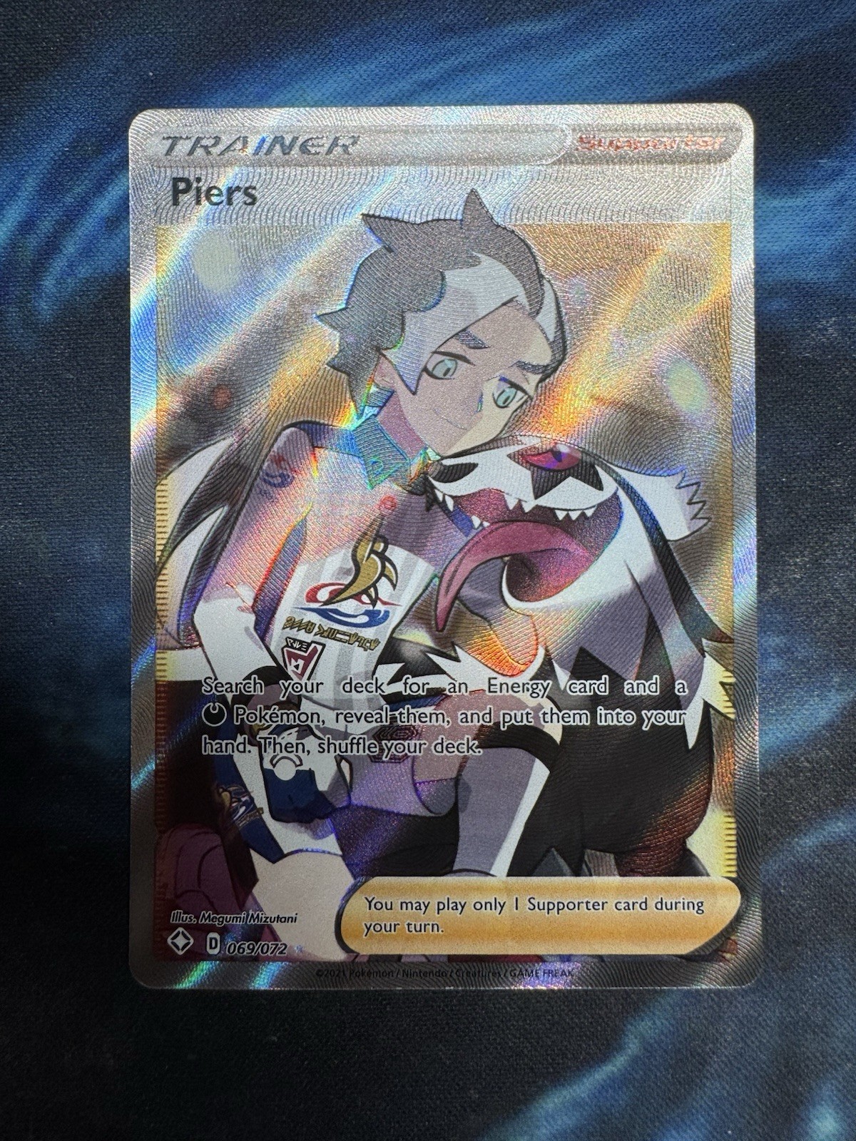 Piers Pokemon Destino Splendente 069/072 Full Art Ultra Rara quasi nuova