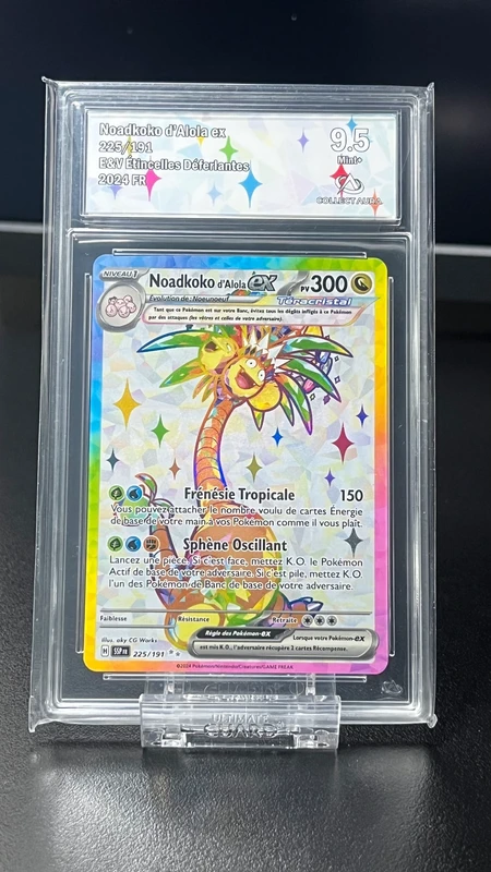 Noadkoko d'Alola Téracristal EX 225/191 CA9.5 FR Étincelles Déferlantes (carte gradée Pokémon)