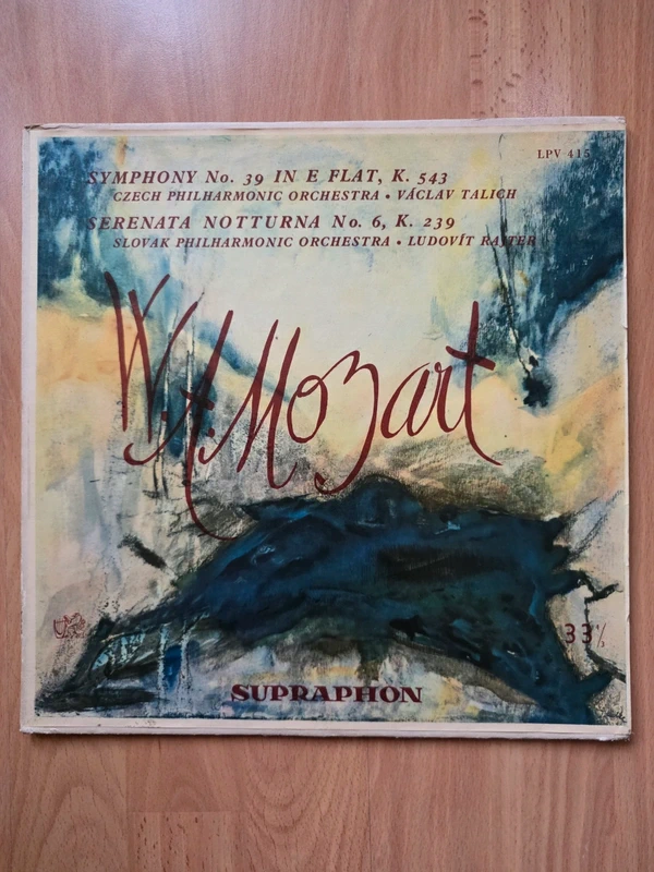W. A. Mozart: Symphony No. 39 & Serenata Notturna Vintage Vinyl LP Supraphon LPV 415