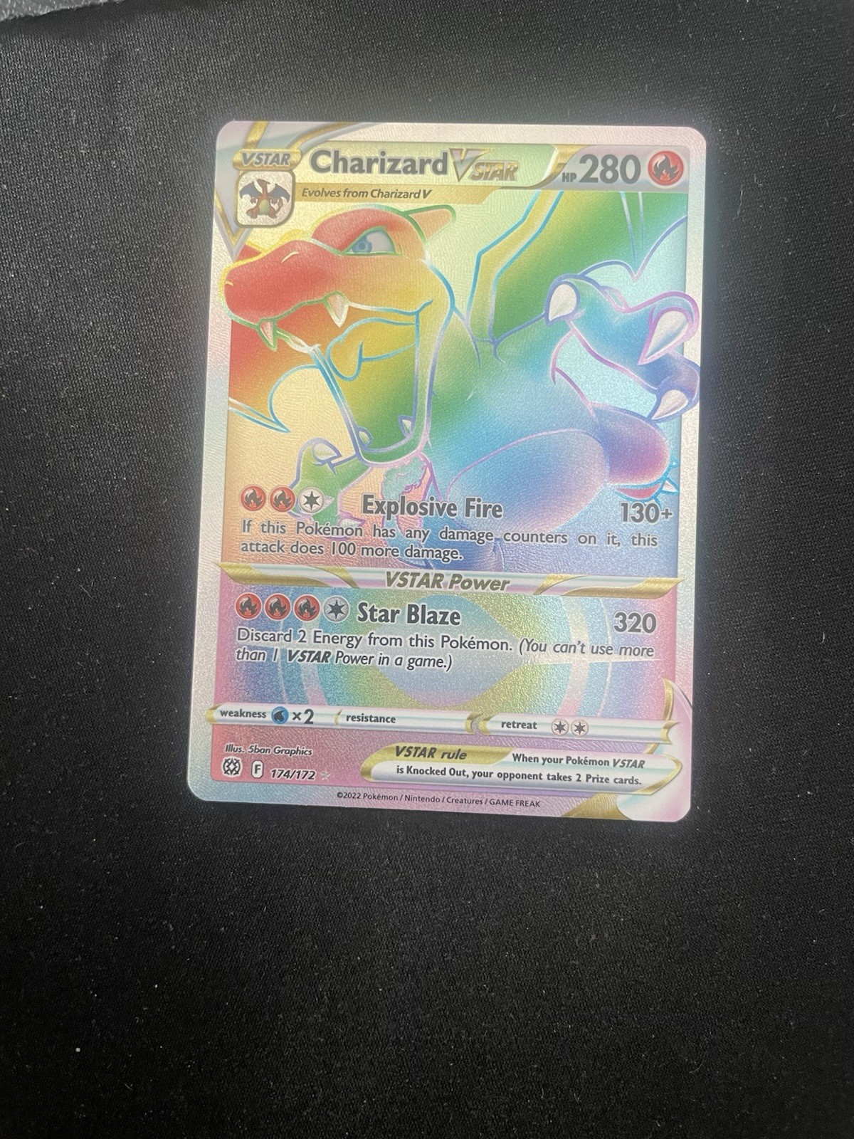Pokemon TCG Charizard VSTAR 174/172 Brilliant Stars Secret Rare Holo Card NM