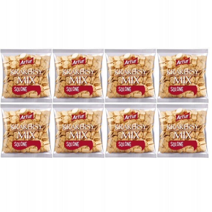 Artur Krakersy mix solone 90 g x 8 sztuk ZESTAWY