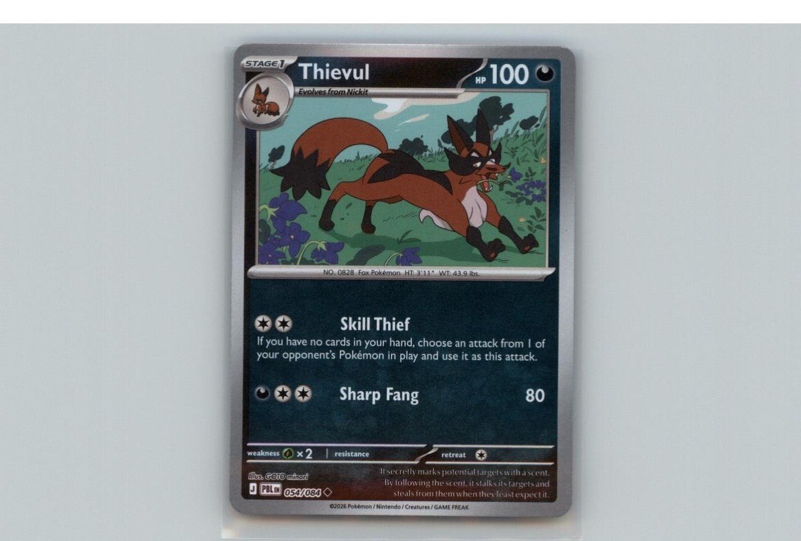 Thievul 054/084 Pokemon Nero Pece Non Comune Reverse Holo Near Mint