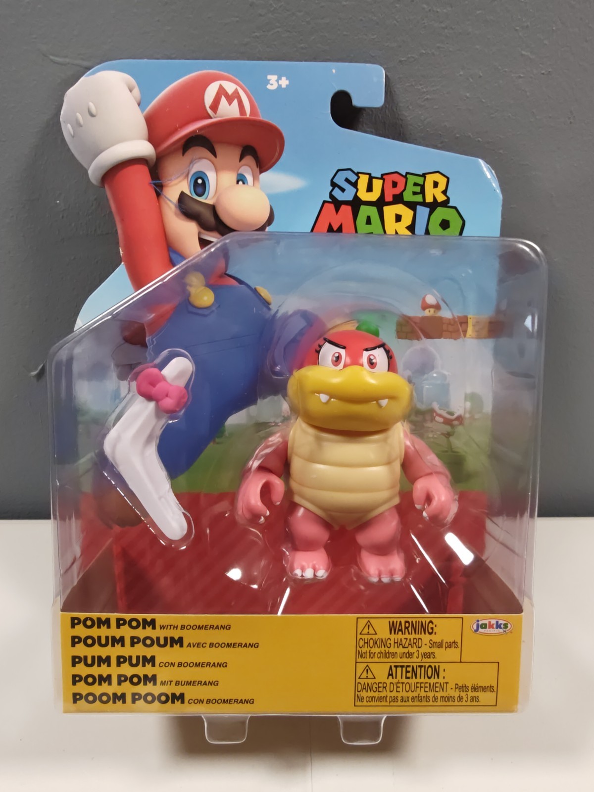 Super Mario Pom Pom Con Boomerang, Modellino 4" Jakks Pacific 2024