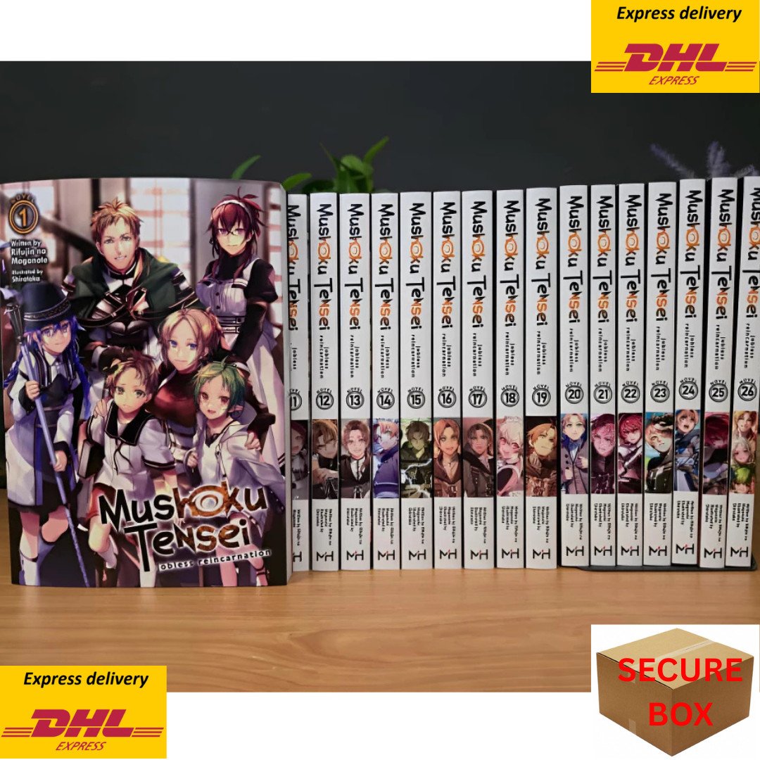Mushoku Tensei: Jobless Reincarnation Set Volume 1-26 Light Novel Inglese + DHL