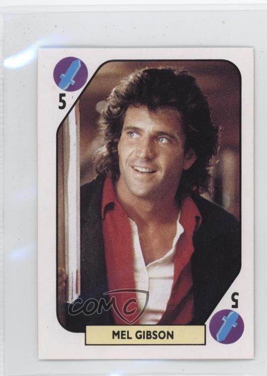 Carte da gioco Tele Banco Pop 1988 retro blu Mel Gibson #5K 0tz4