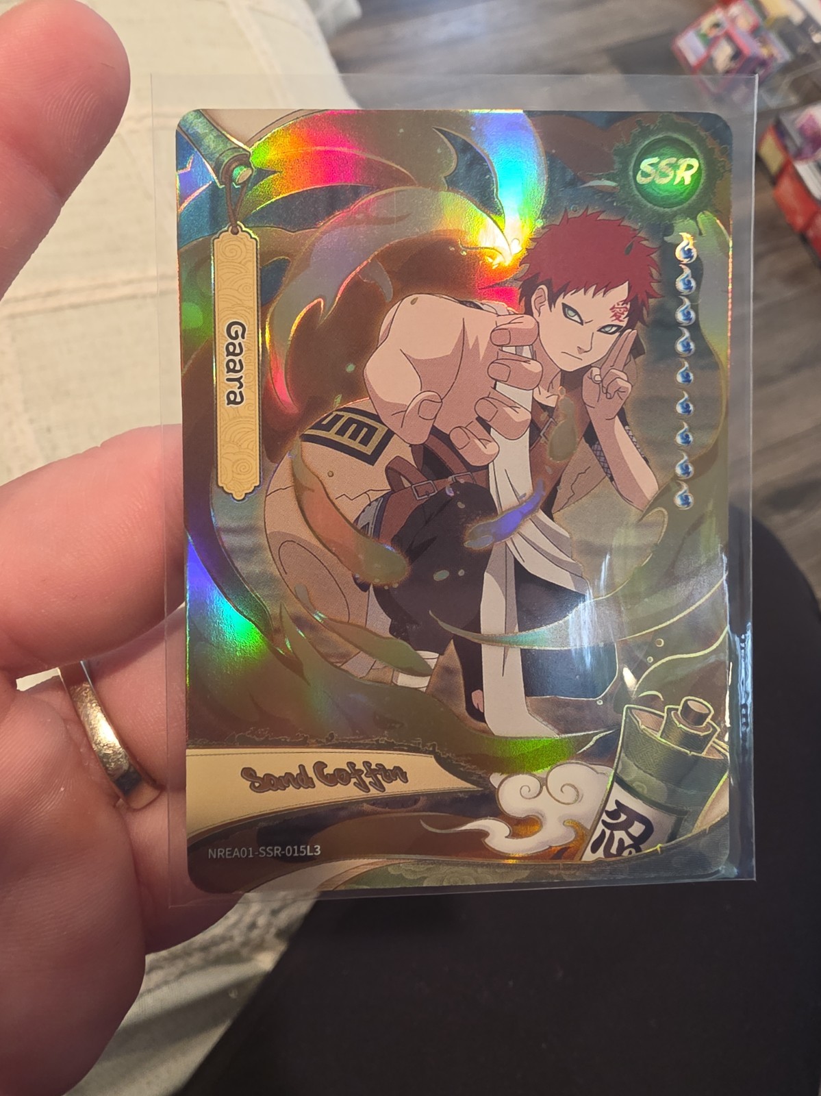 Naruto Kayou Gaara SSR 015 carta collezionabile in lamina olografica bara di sabbia