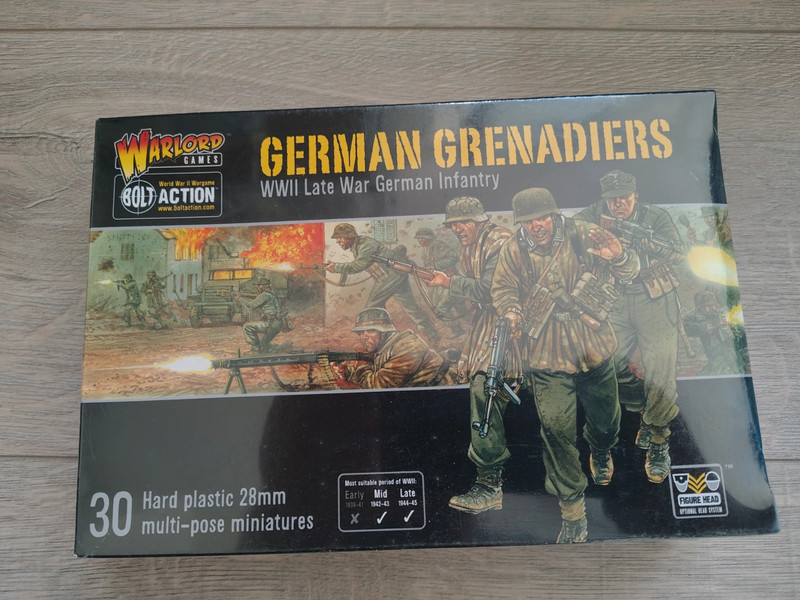 NIB Warlord games German Grenadiers 30 figures incl bases and decals