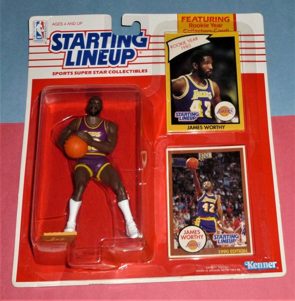 1990 JAMES WORTHY Los Angeles LA Lakers #42 Starting Lineup + 1982