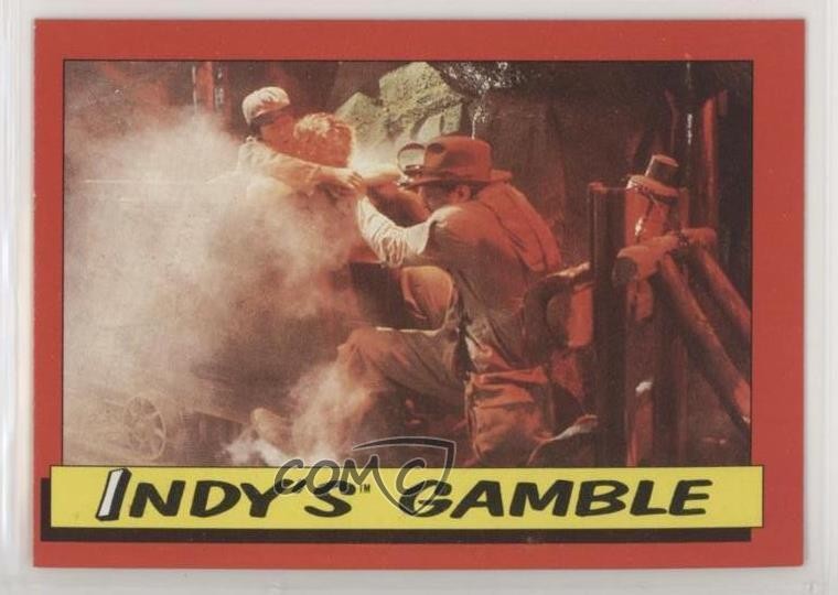 1984 Topps Indiana Jones e il Tempio del Destino Indy's Gamble #70 1md