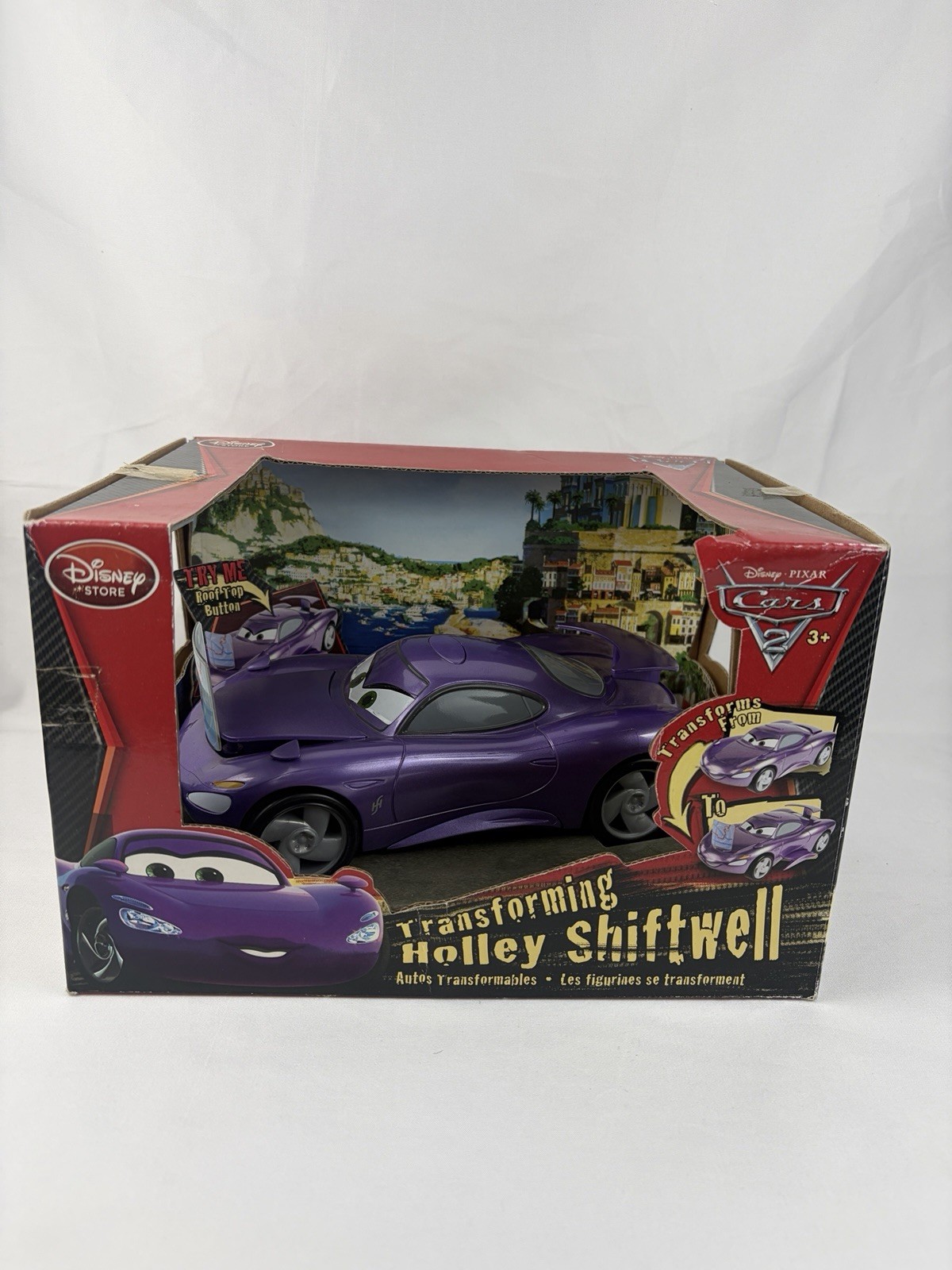 RARE DISNEY STORE CARS 2 TRANSFORMING HOLLEY SHIFTWELL  Pop-Up & Out LARGE NEW