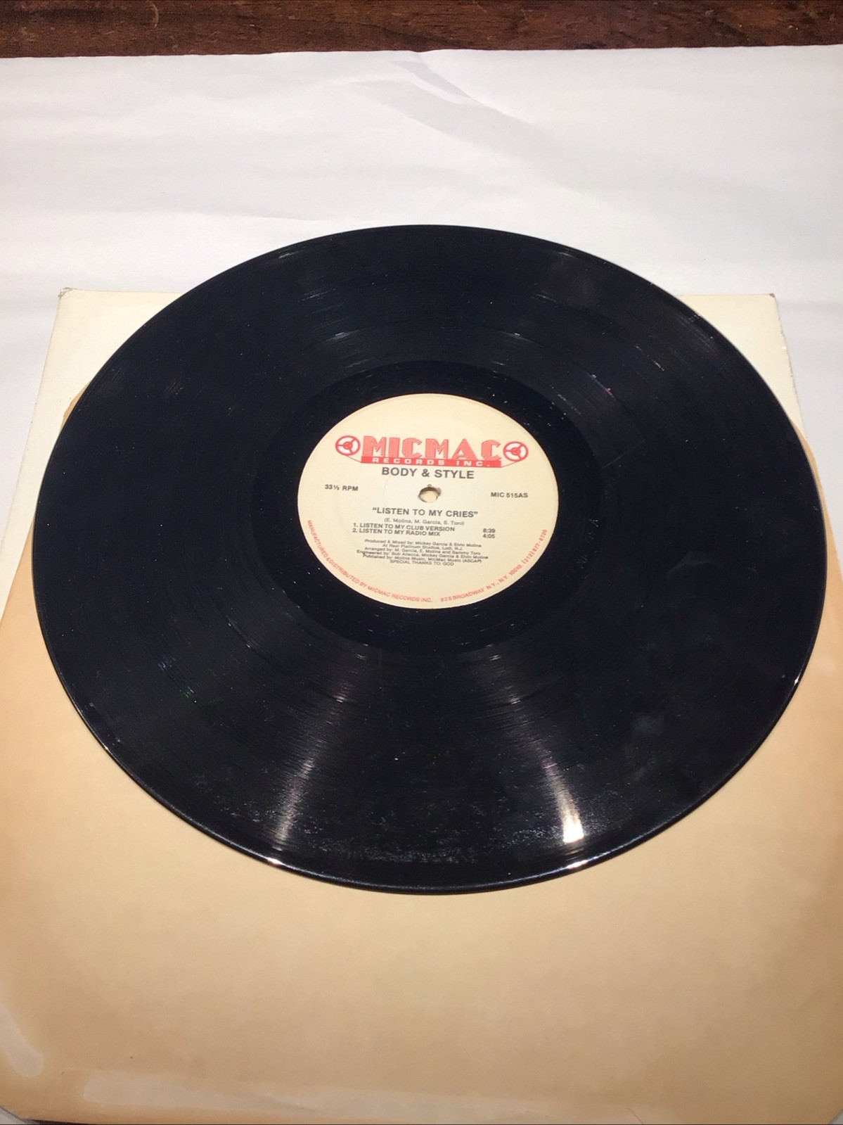Listen To My Cries Body & Style 12” Single Vinyl Micmac