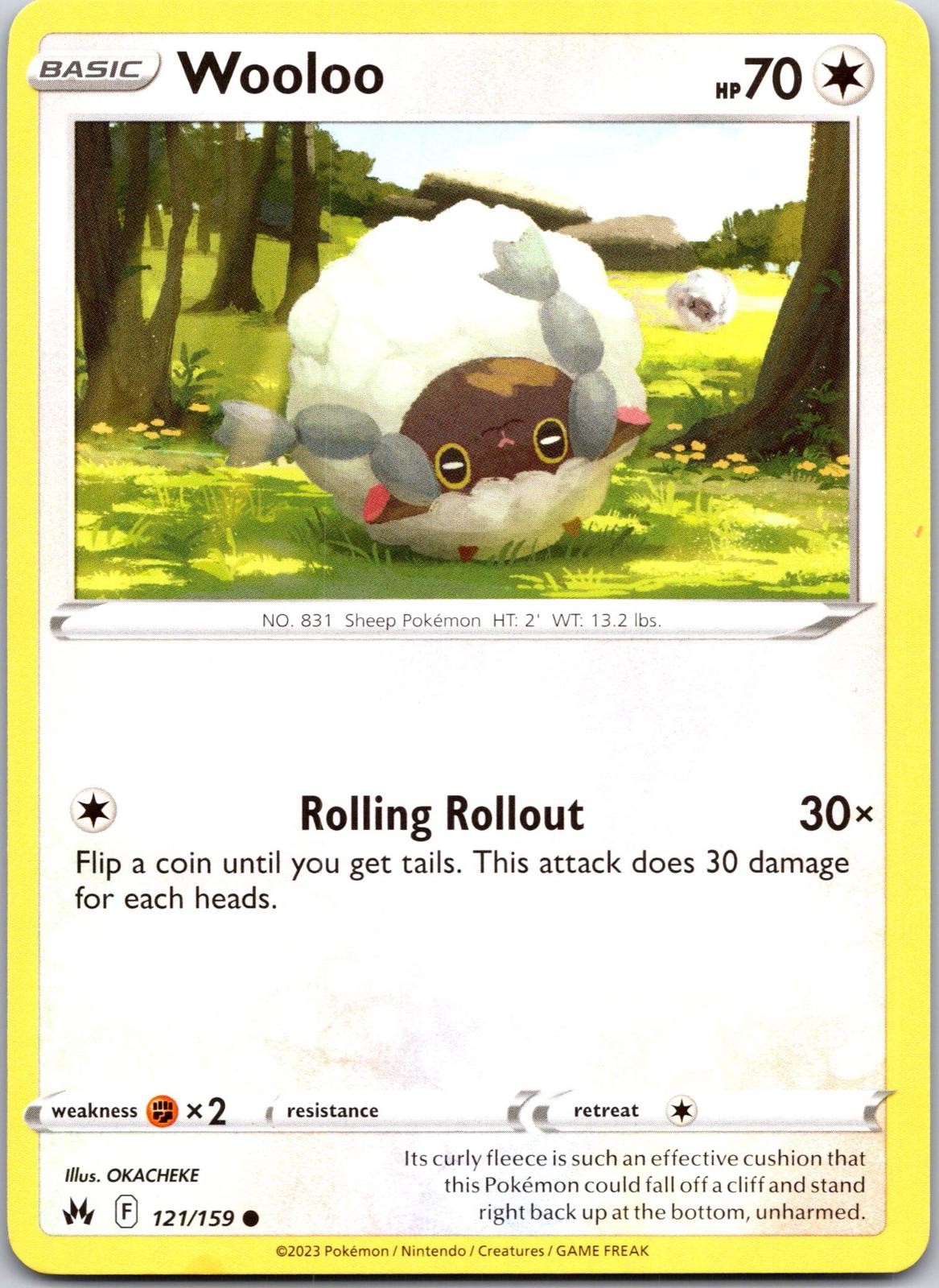 Wooloo 121/159 Common Crown Zenith Pokemon Lightly Played