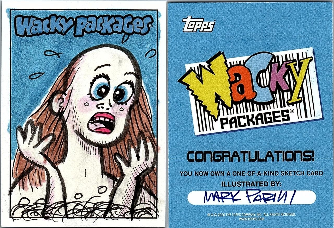 2026 WACKY PACKAGES ALL NEW SERIES ARTIST SKETCH CARD CHARACTER by PARISI 1394