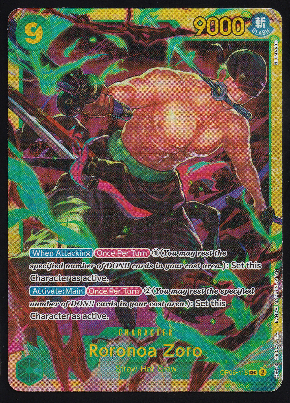 One Piece TCG OP06-118 Roronoa Zoro Secret Raro Inglese