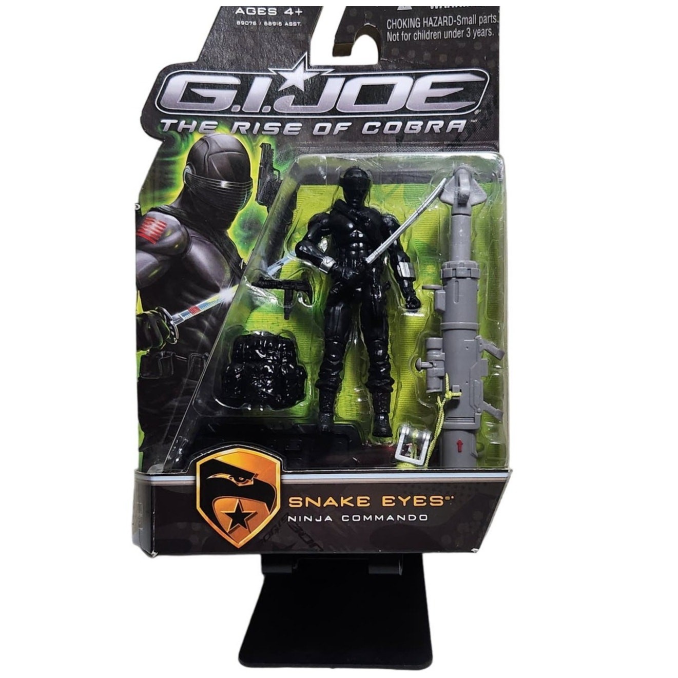 G.I. Joe The Rise Of Cobra Snake Eyes Ninja Commando Modellino 4" 2009 Nuovo