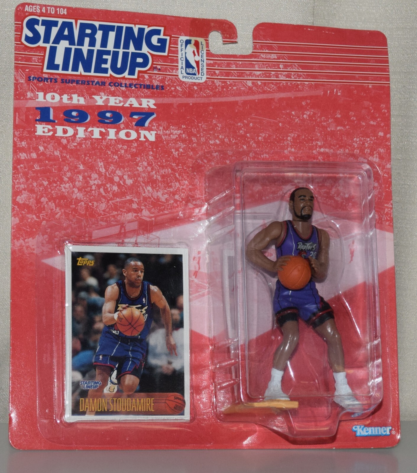 1997 STARTING LINEUP 69517 - DAMON STOUDAMIRE ⭐ TORONTO RAPTORS - ⭐NOS⭐ SLU