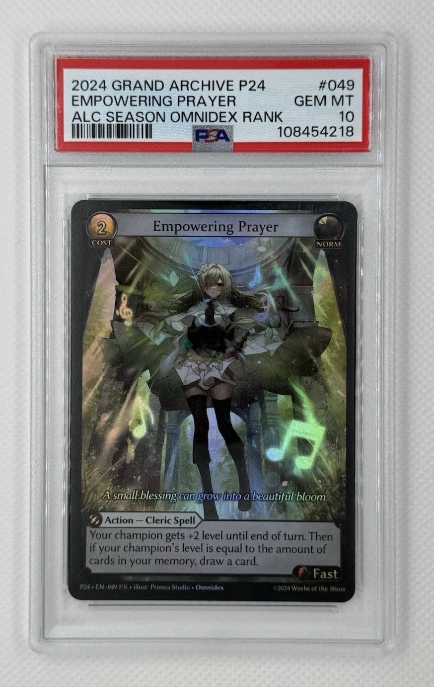 Grand Archive Empowering Prayer PR-049 PSA 10 GEM MINT Promo Foil P24 ALC