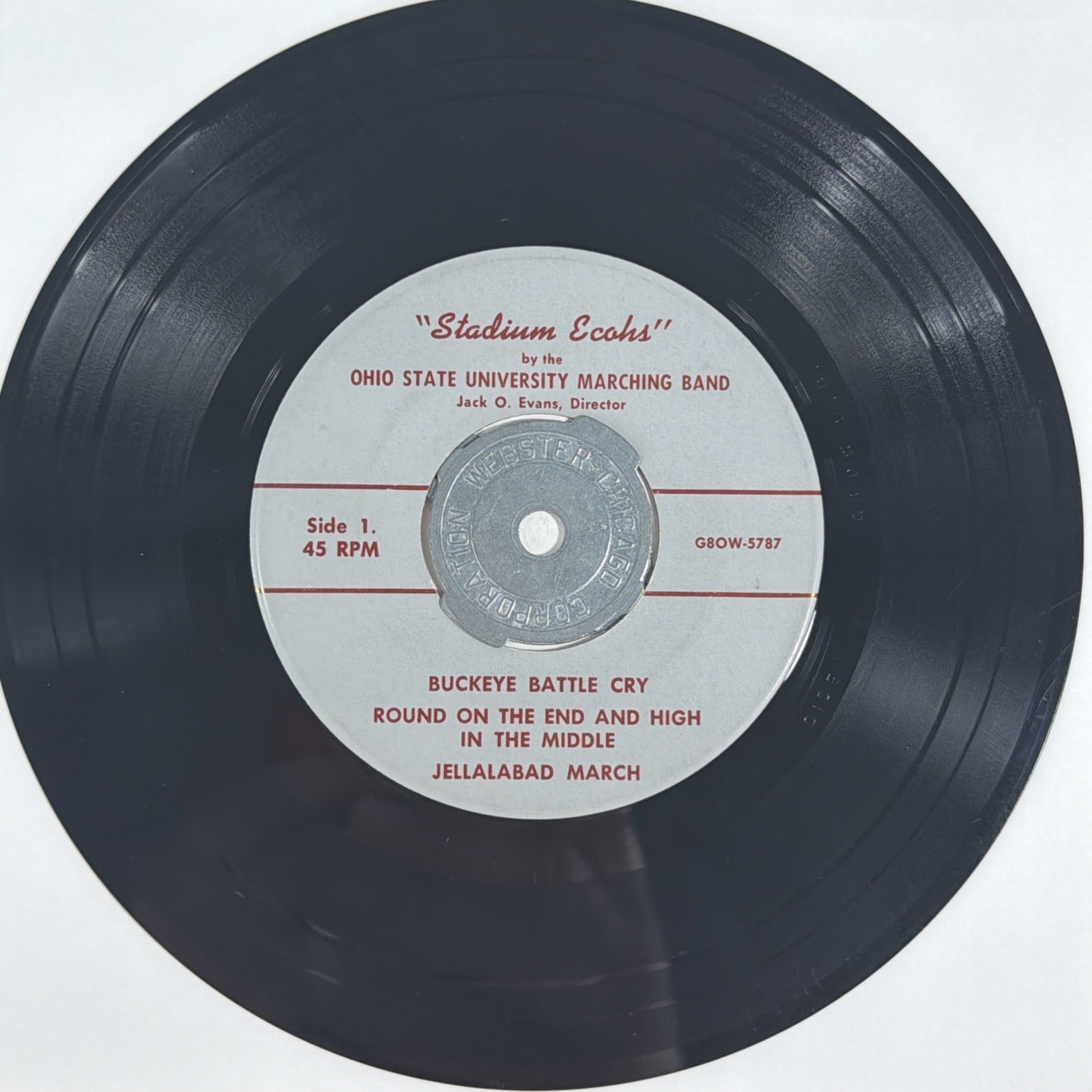 Vintage Ohio State University Marching Band Stadium Echoes 7" 45 RPM Vinyl NM!!!