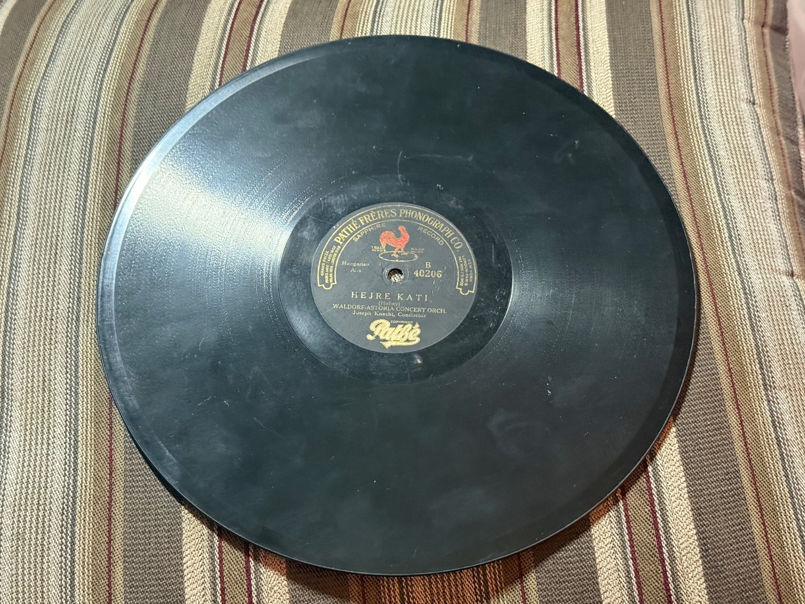 PATHE 12" Record 78 Rpm 40206 Waldorf Astoria Orchestra HEJRE KATI / PRELUDE