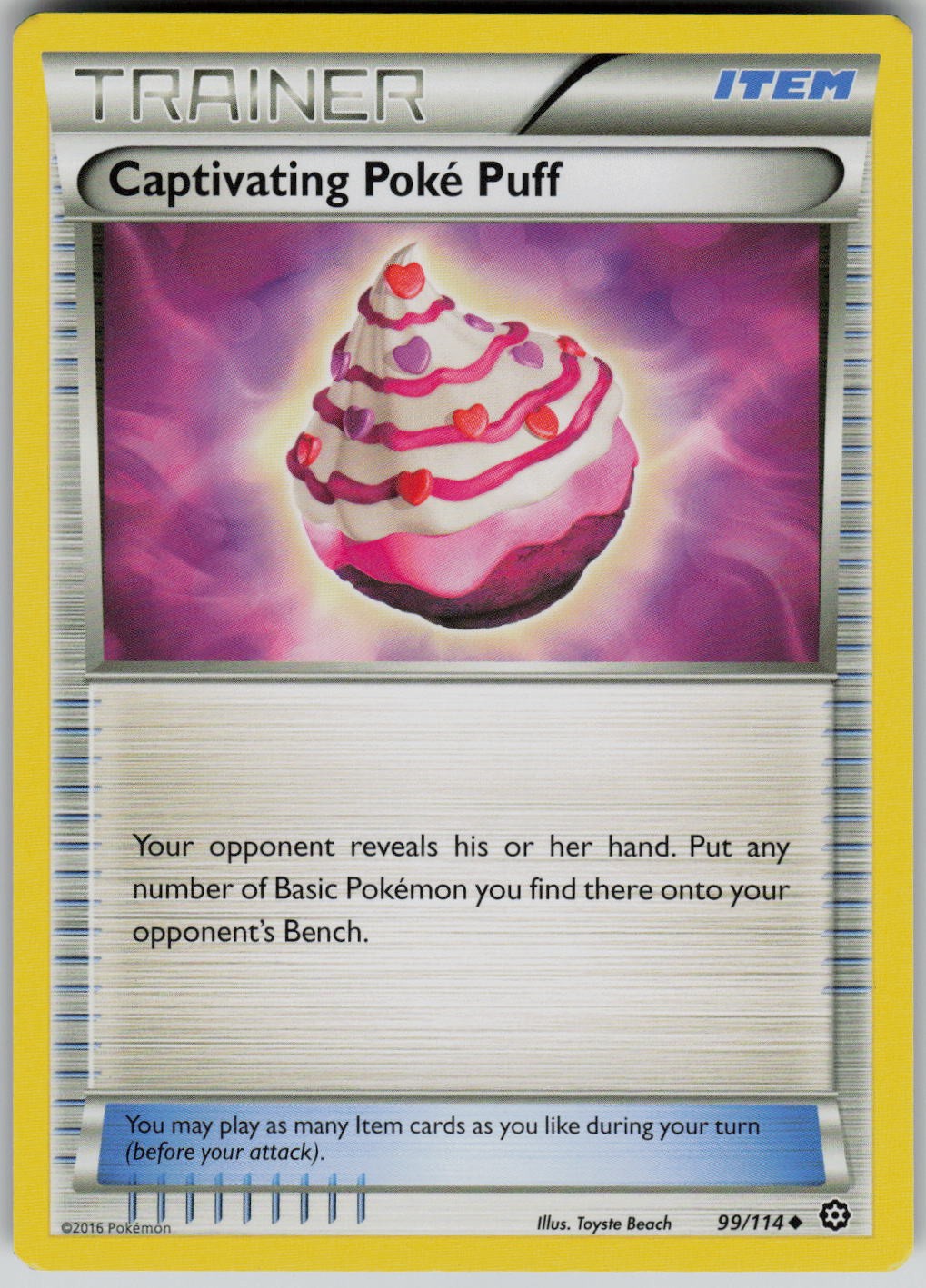 Accattivante Poke Puff 99/114 Non Comune XY - Steam Siege Toyste Beach