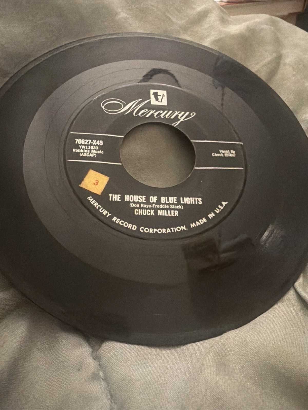 CHUCK MILLER The House Of Blue Lights 45 7" POP ROCK Record Vinyl 1971 Mercury