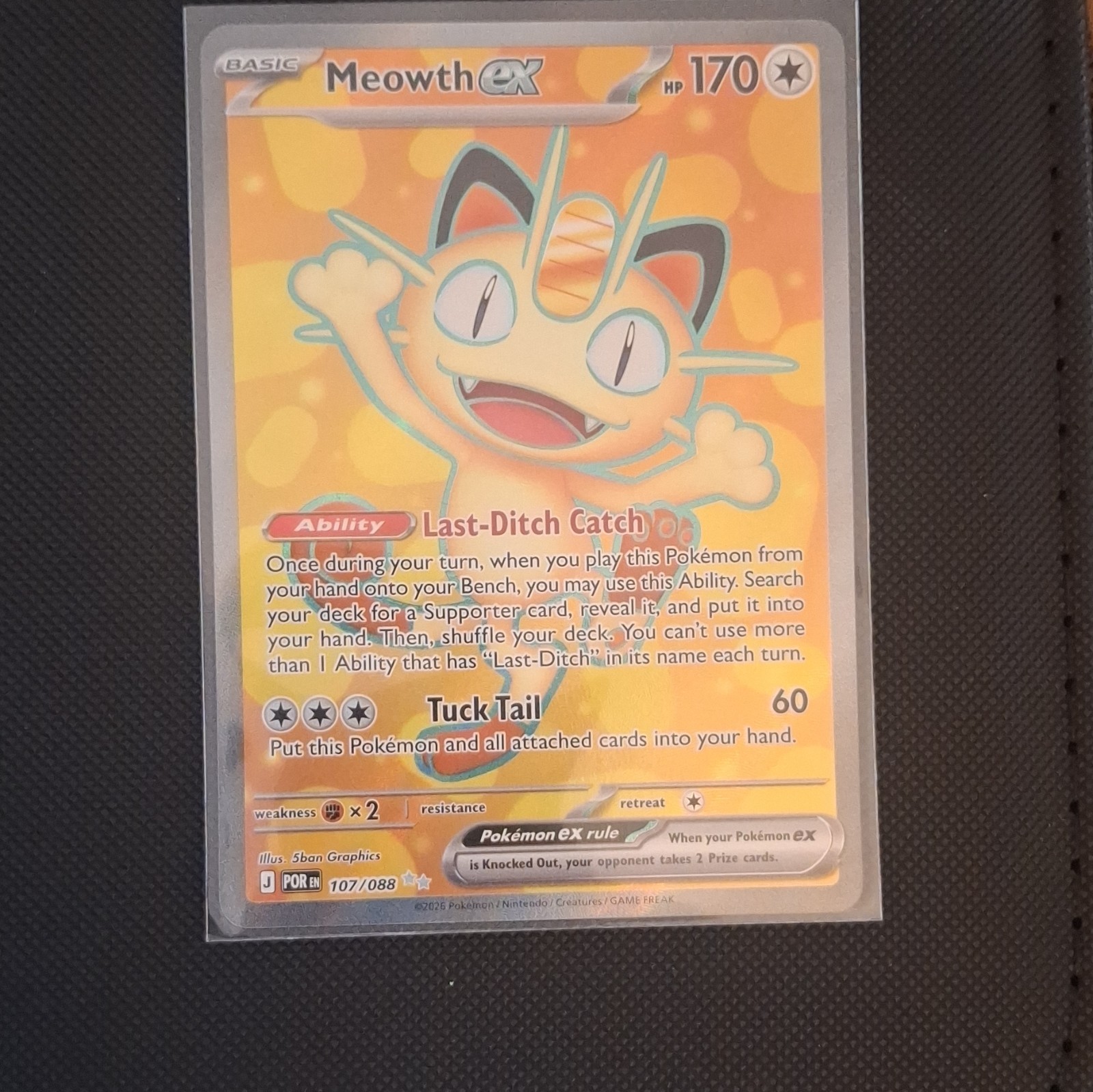 The Pokémon Company Meowth ex Prismatic Evolutions 107/088 Double Rare Holo EN
