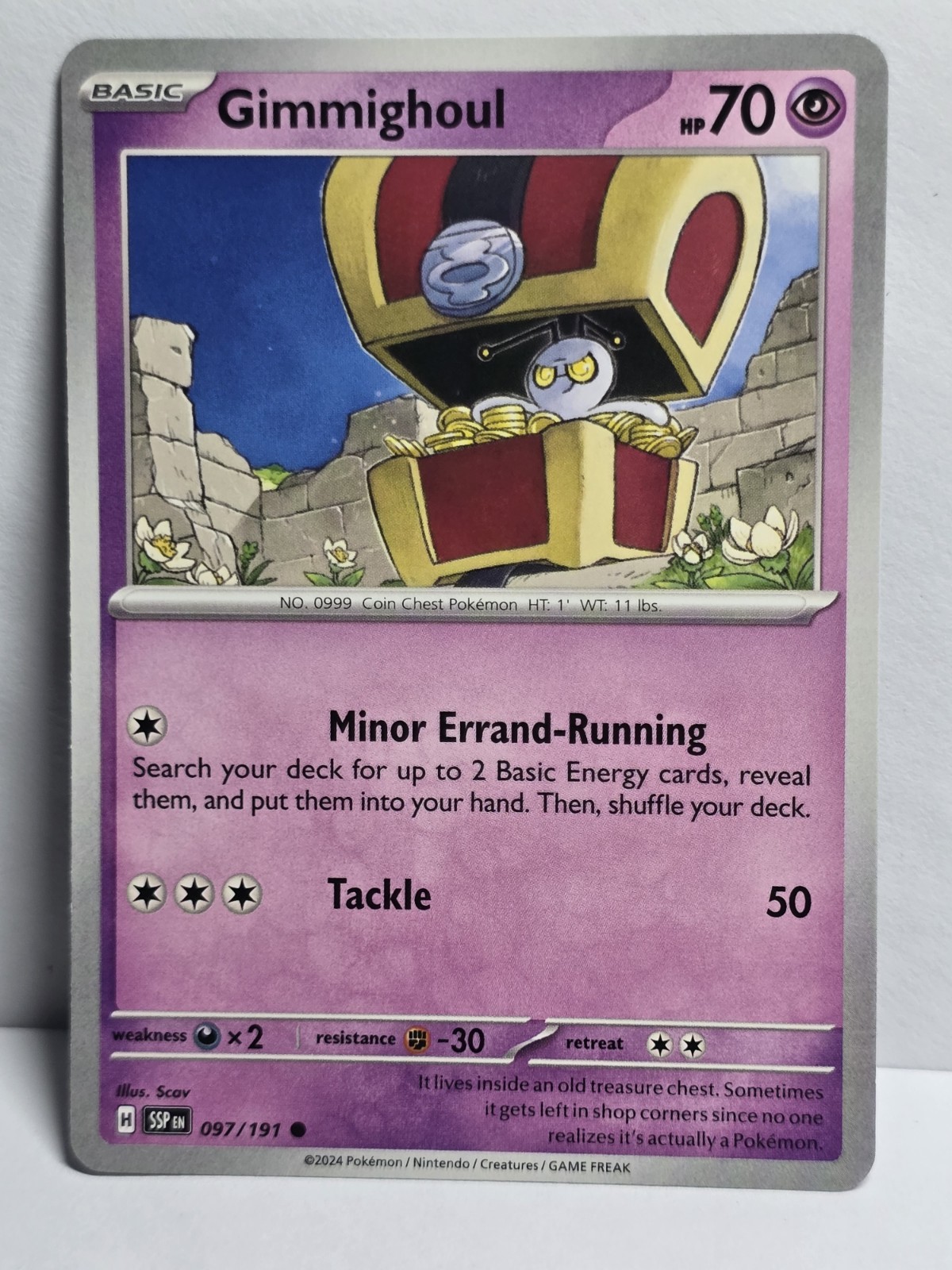 Carta Pokemon Gimmighoul 97/191 Scintille Urgenti Comune 70 HP Near Mint M32