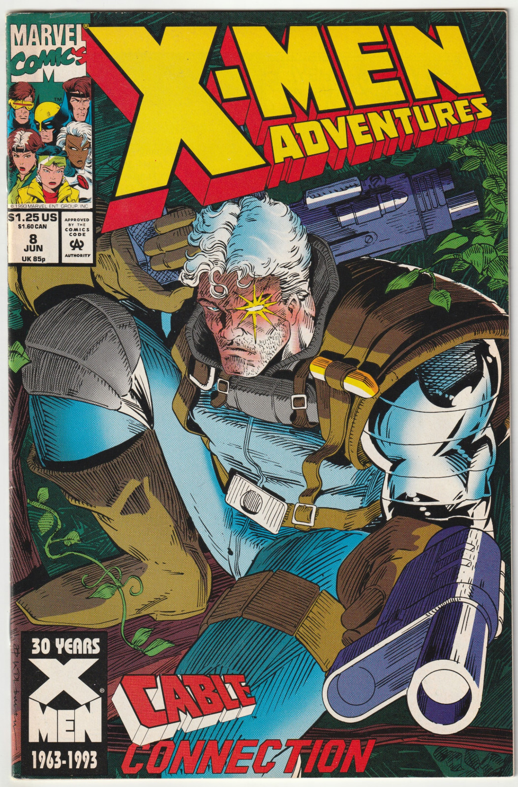 ✪ X-MEN ADVENTURE #8 Connessione via cavo, Marvel Comics 1993 US-COMICHEFT TOP Z1