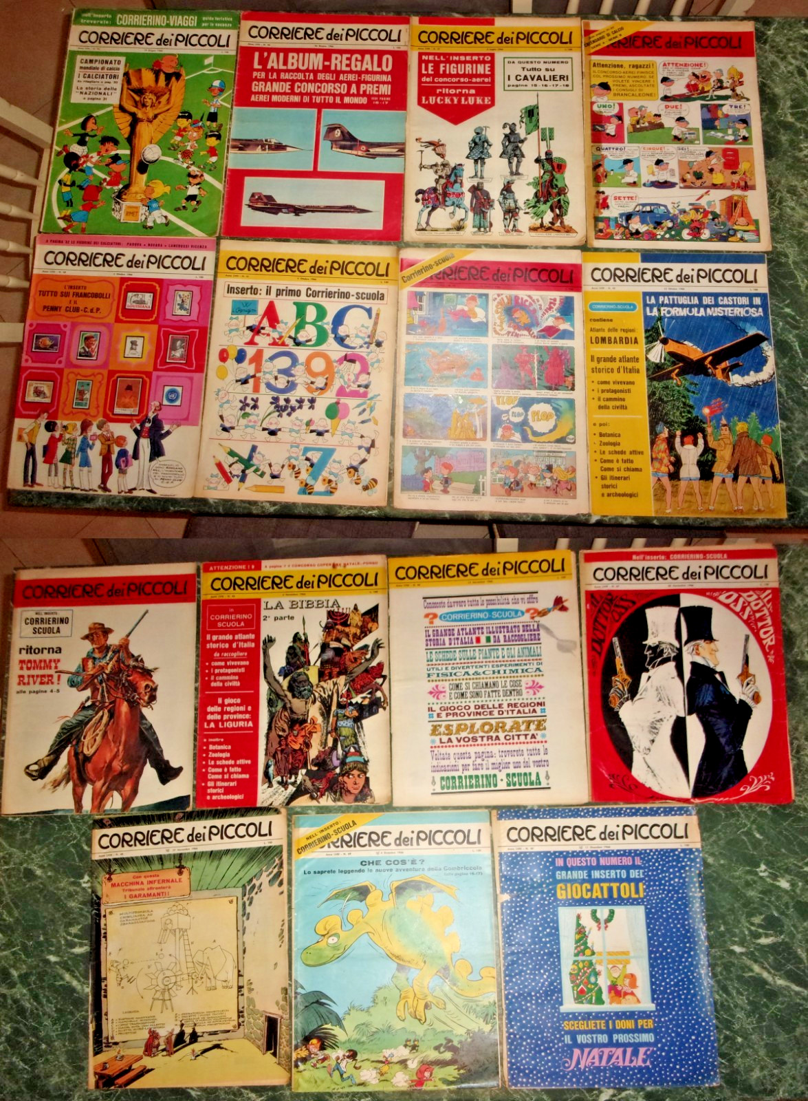 CORRIERE DEI PICCOLI anno 1966 lotto di 15 numeri privi cop. posteriore LEGGIMI