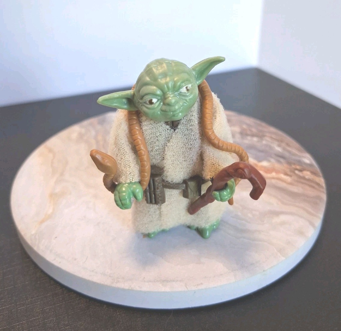 1980 Vintage Star Wars Yoda Brown Snake Pac Man Eyes Figura Originale HK *NM*