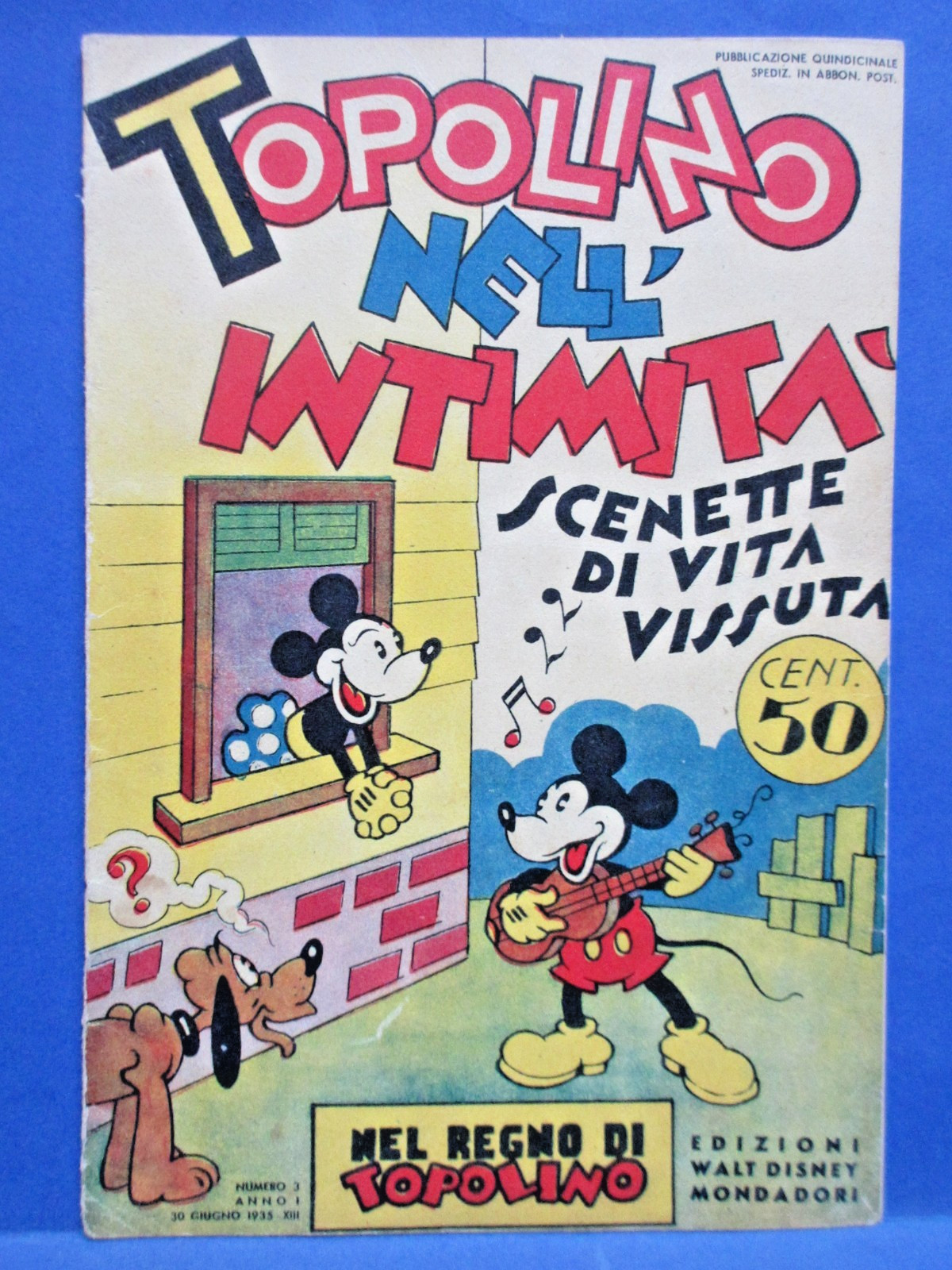 TOPOLINO NELL INTIMITA' Nel Regno di Topolino 3 DISNEY MONDADORI 1935 ottimo !!