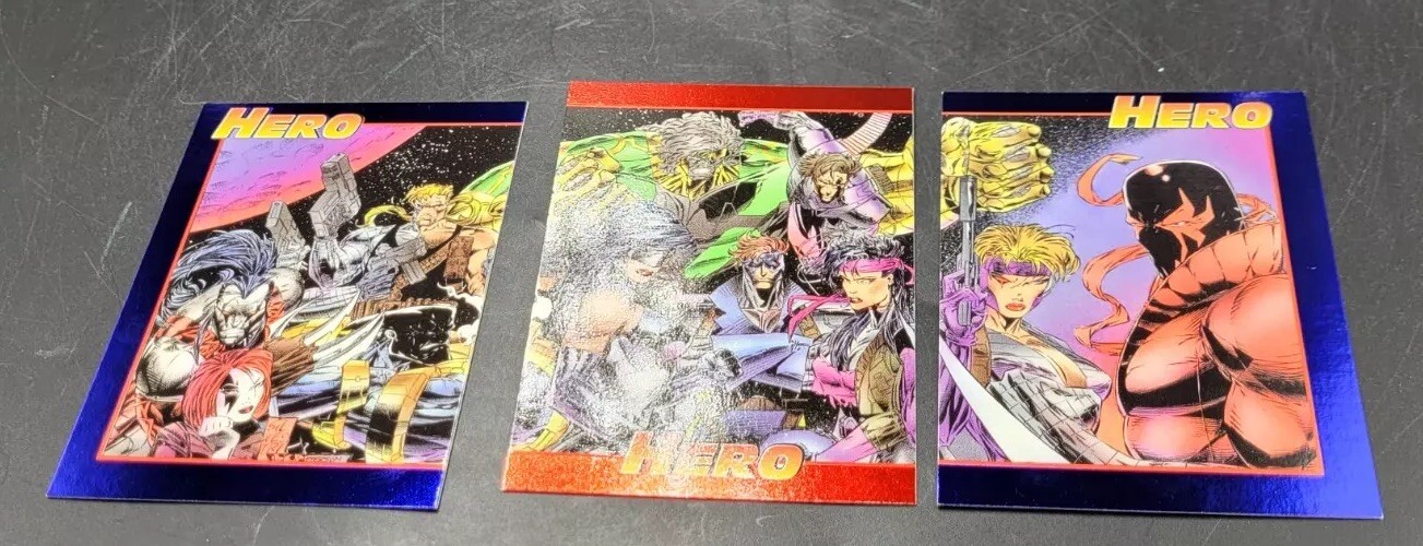 1993 Hero Illustrated Cyber Force Stryke Force Master Foil Promo Card Set 1-3