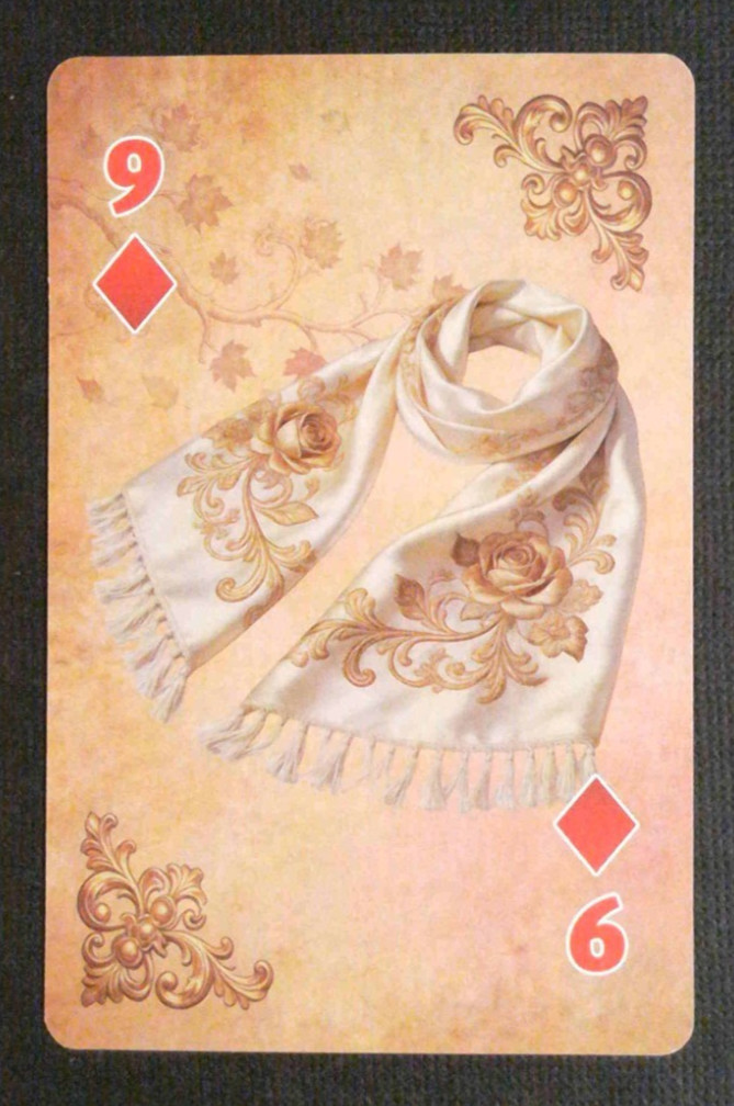 Luxury Rich Style Playing Card Scarf 9 Diamonds