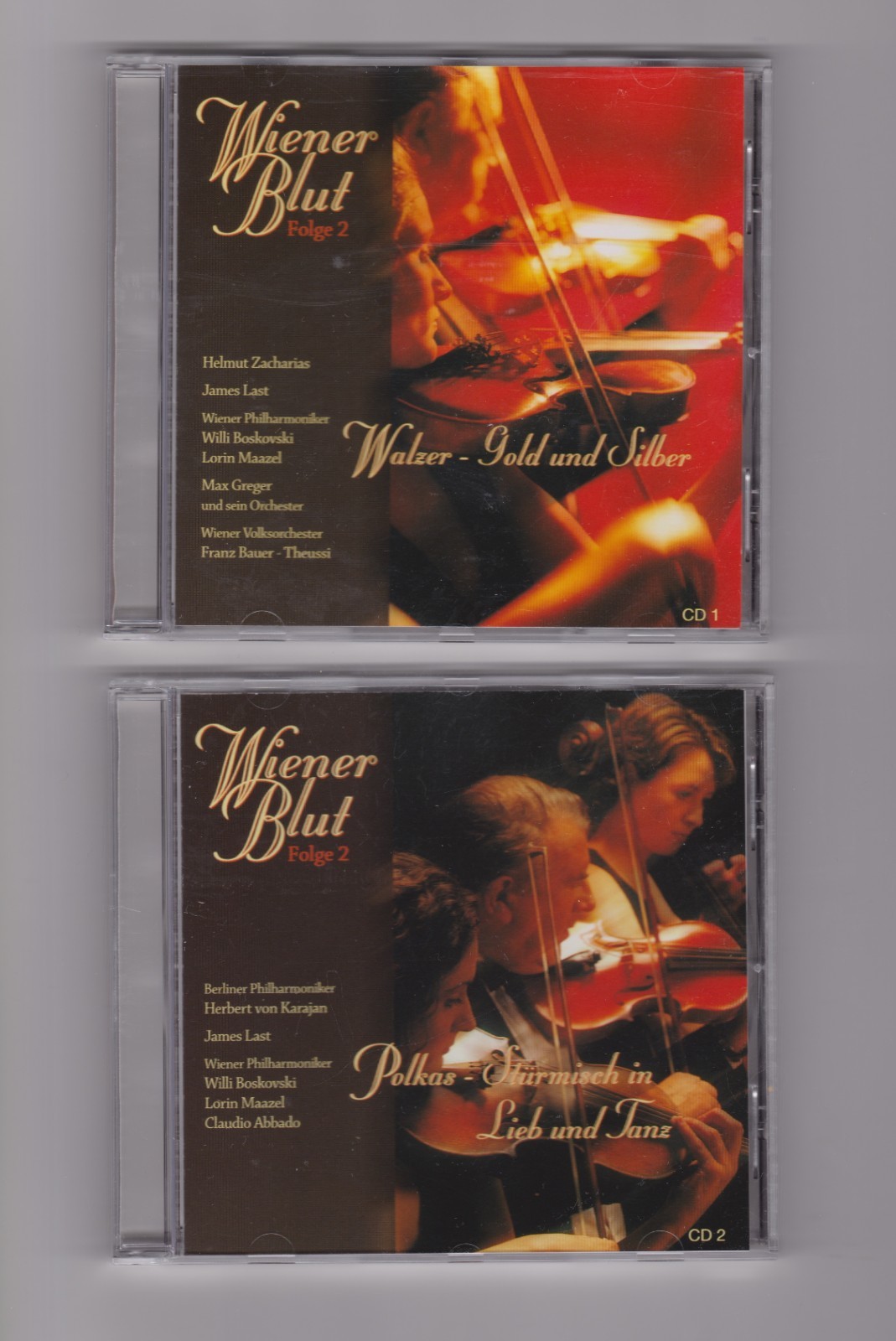 Wiener Blut Folge 2 2CDs Walzer Polkas JOHANN STRAUSS James Last KARAJAN neuwert