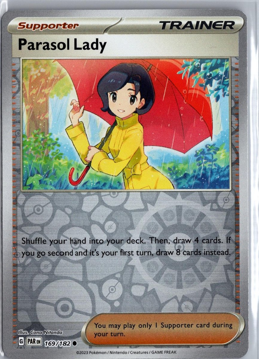 Parasol Lady 169/182 Common Paradox Rift Pokemon Reverse Holo Lightly Played