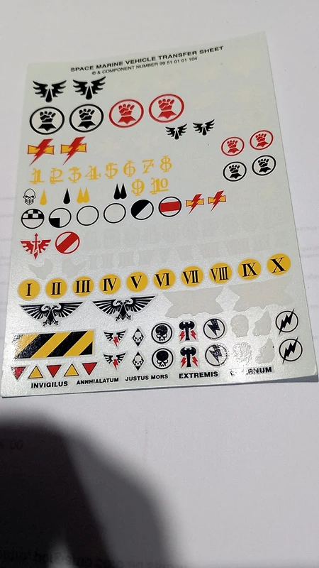 Warhammer 40k 40000 space marines Decals mix