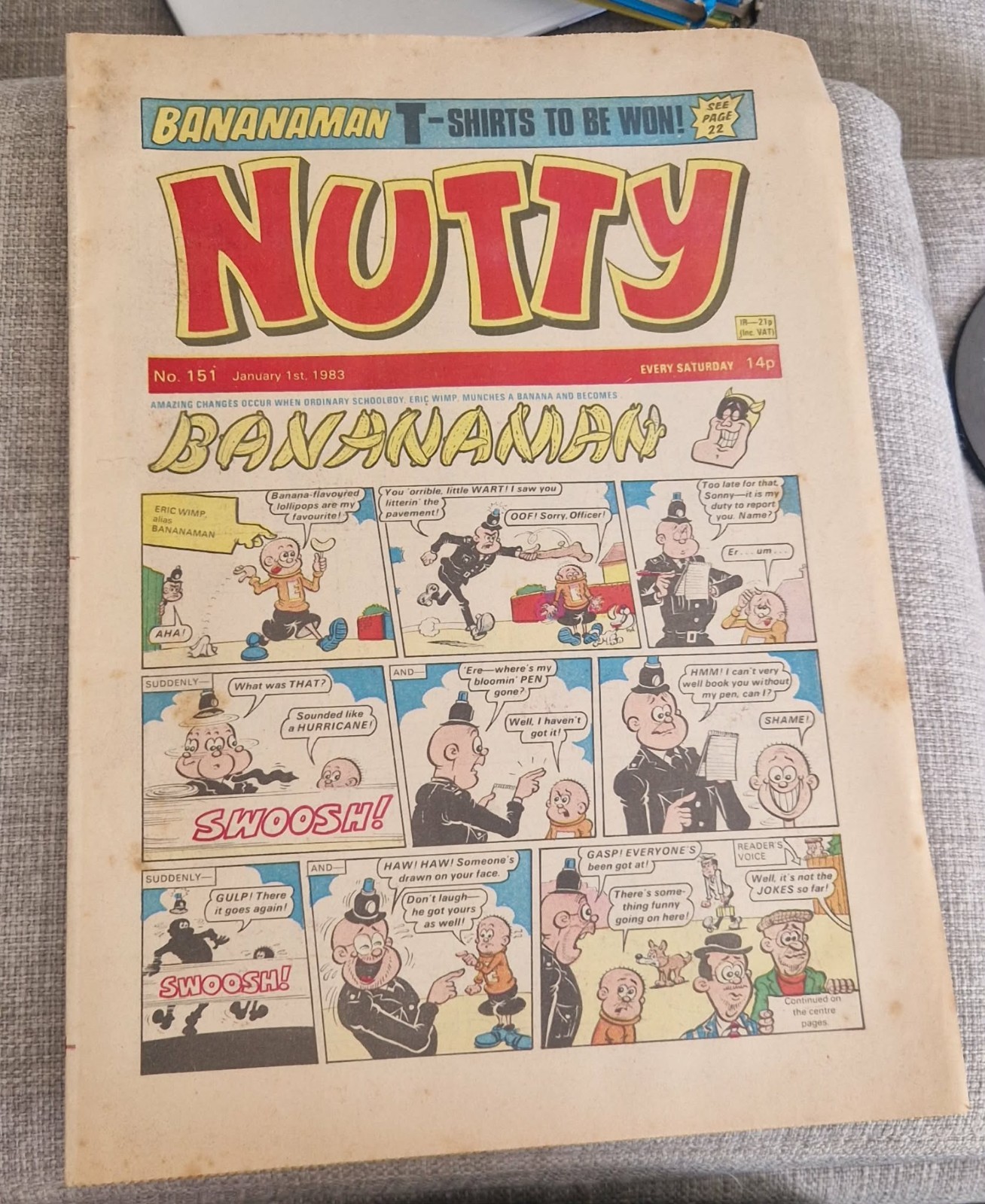 Nutty Comic No 151, January 1st 1983, Bananaman.