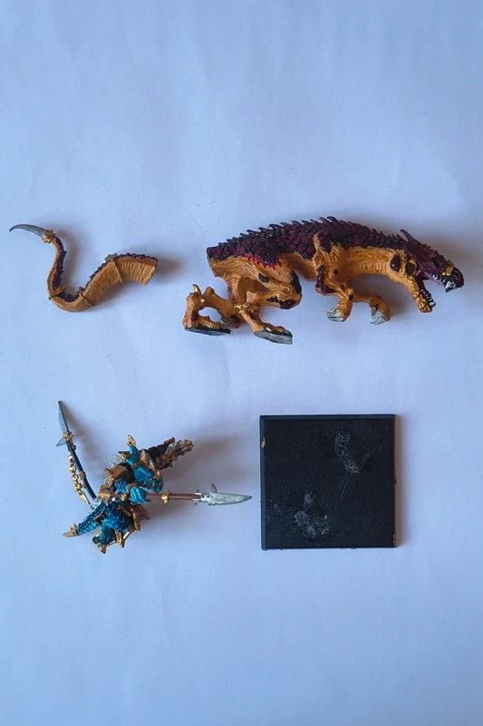 Warhammer Fantasy - Kroq-Gar on Carnosaur Metal (2004) Vintage Citadel