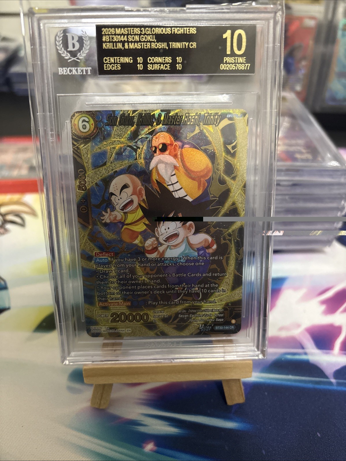 Dragon Ball Son Goku/Krillin/Master Roshi Trinity CR BT30-144 BGS 10 ETICHETTA NERA