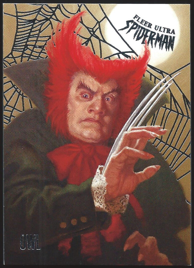 2017 Fleer Ultra Spider-Man "SILVER WEB" Scheda Parallela #31...OWL