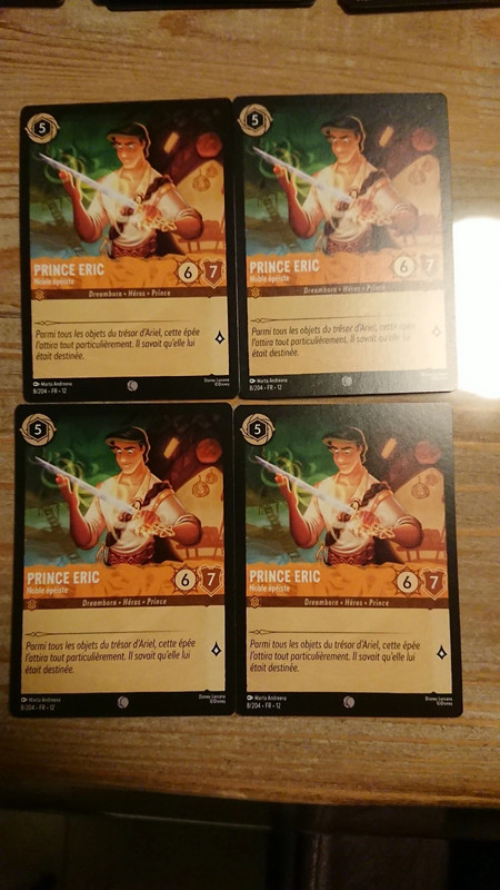 Lorcana set 11 fr prince Eric noble épéiste